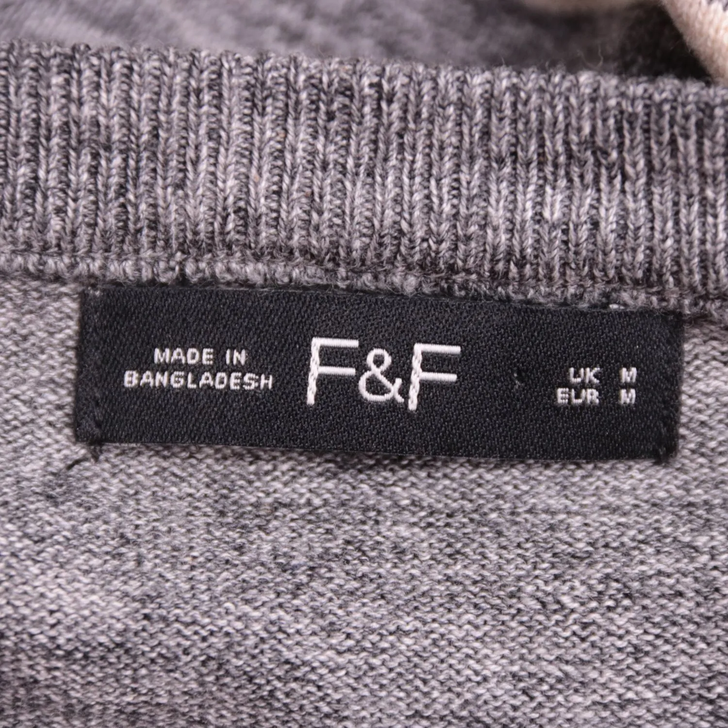 Серый мужской джемпер F&F в полоску, размер 48 (M)